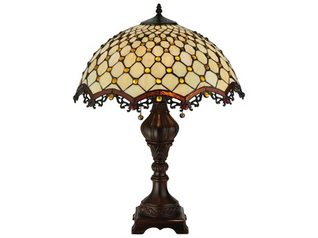 Meyda Diamond & Jewel Bronze Tiffany Table Lamp