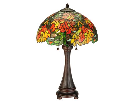 Meyda Lamella Bronze Tiffany Table Lamp