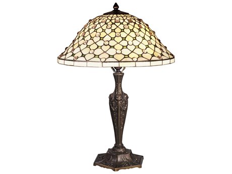 Meyda Diamond & Jewel 22'' Hgih Bronze Tiffany Table Lamp