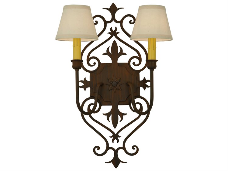 Meyda Victorian 2-Light Brown Wall Sconce