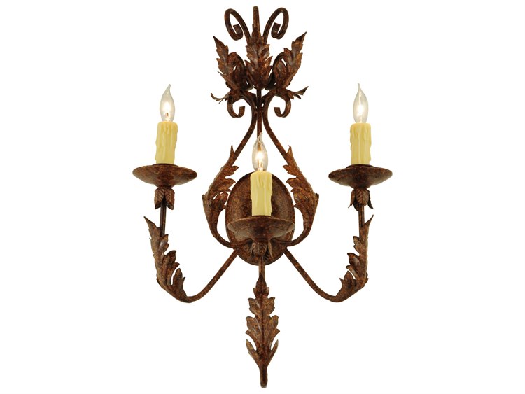 Meyda French Elegance 3-Light Brown Wall Sconce
