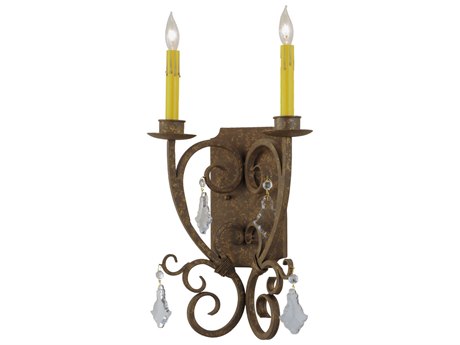 Meyda Thierry 2-Light Brown Crystal Wall Sconce