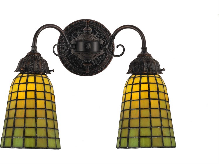 Meyda Victorian 2-Light Brown Tiffany Wall Sconce