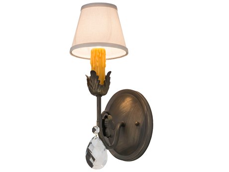 Meyda Antonia 1-Light Brass Crystal Wall Sconce