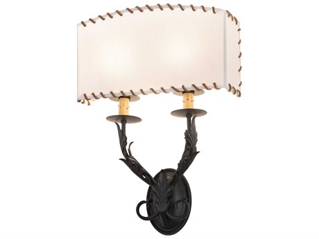Meyda 2-Light Black Glass Wall Sconce