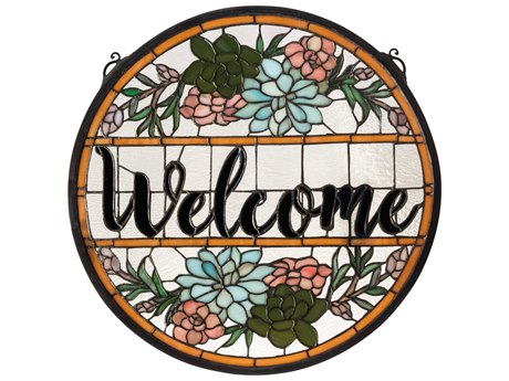 Meyda Welcome Glass Wall Art
