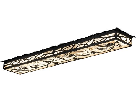 Meyda Whispering Pines Black Silver Mica LED Flush Mount