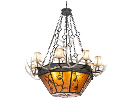 Meyda Whispering Pines 16-Light6-Light Black Empire Chandelier