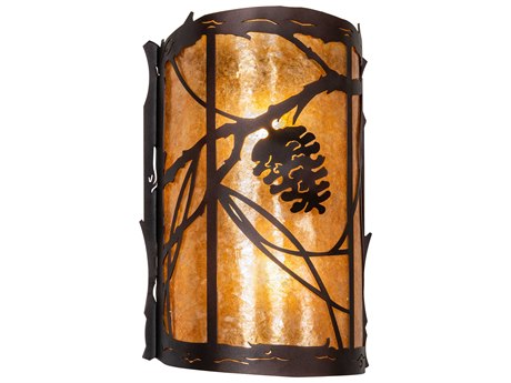 Meyda Whispering Pines 2-Light Timeless Bronze Brown Wall Sconce