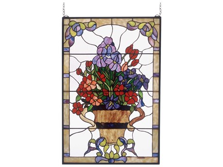 Meyda Floral Arrangement Stained Glass Window