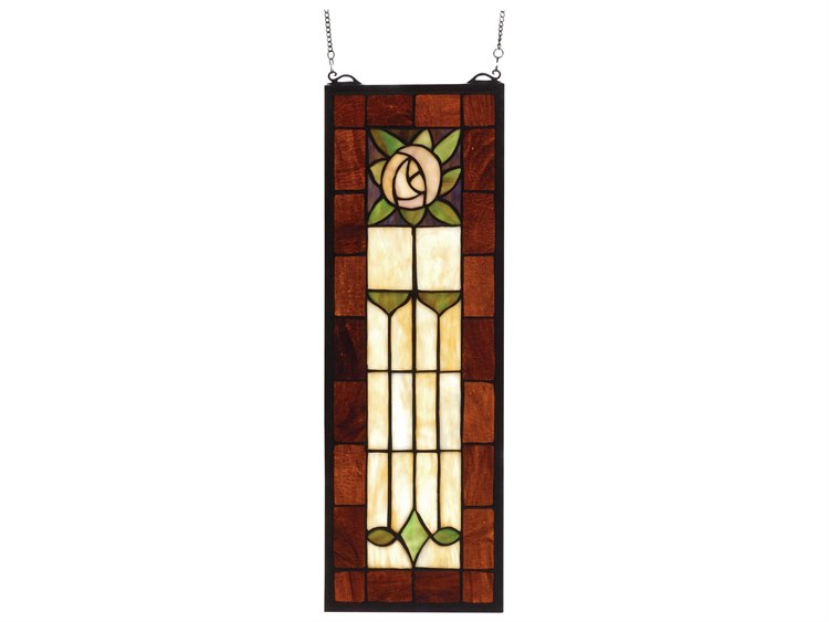 Meyda Pasadena Rose Stained Glass Window