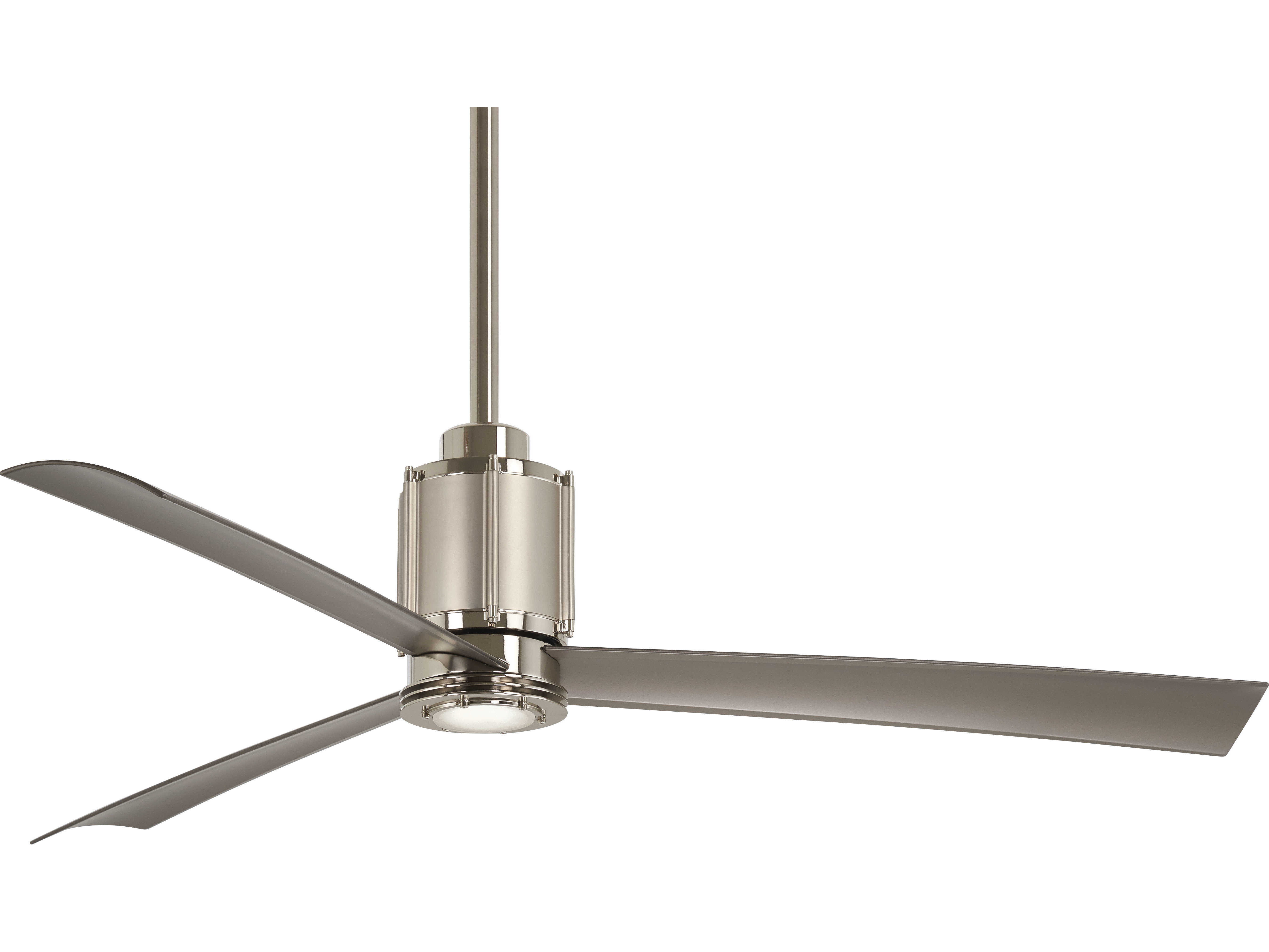 Minka Aire Polished Nickel 54 Wide Led Indoor Ceiling Fan With Brushed Silver Blades