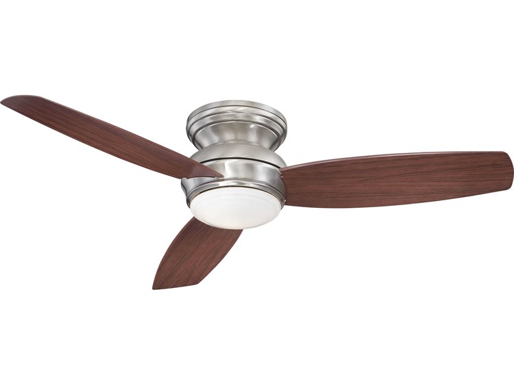 Minka Aire Pewter 52 Wide Led Outdoor Ceiling Fan With Dark Maple Blades