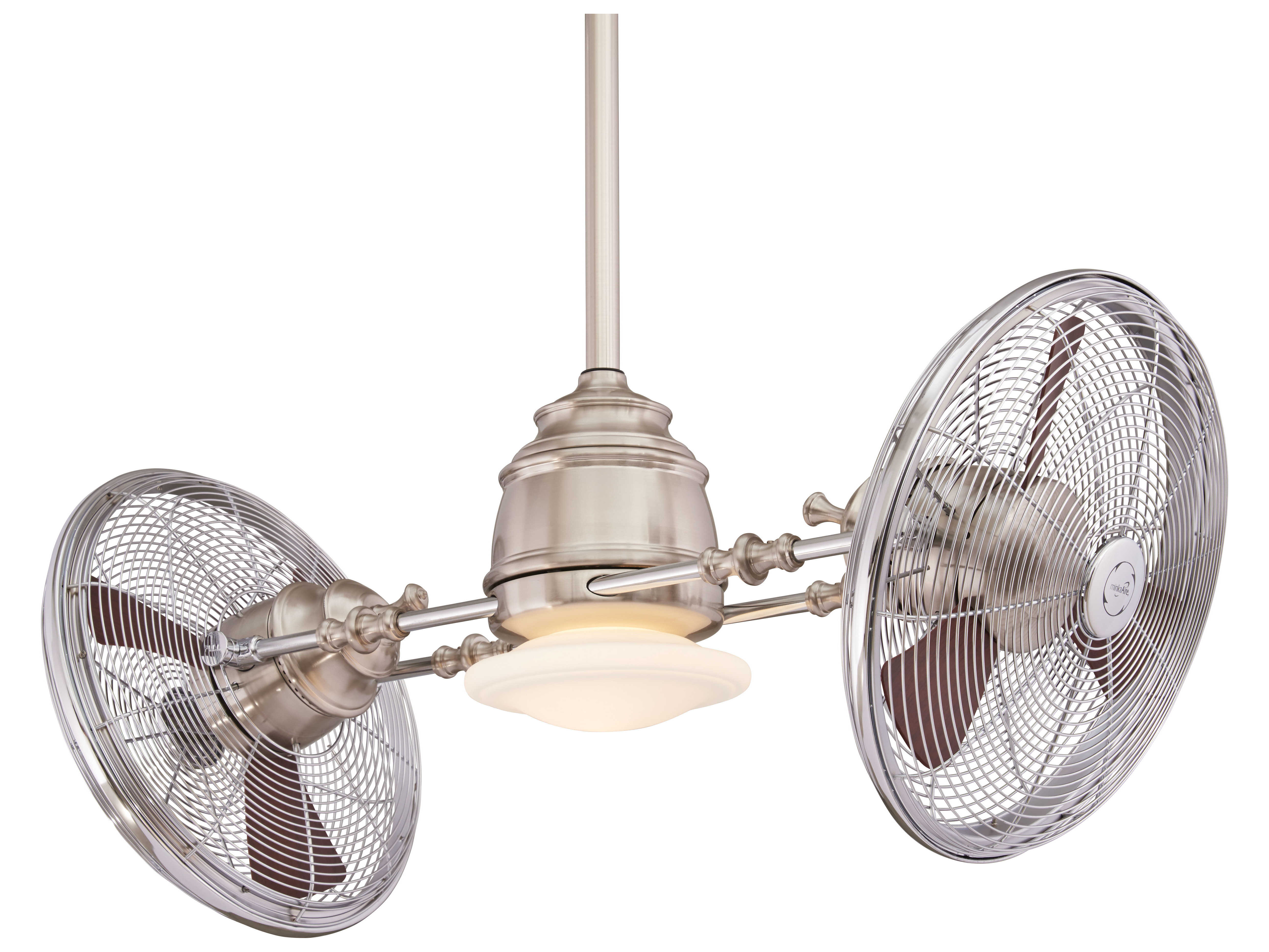 MinkaAire Vintage Gyro Brushed Nickel / Chrome 1Light 42'' Wide LED