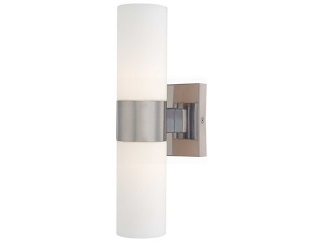 Minka Lavery Accent 2-Light Brushed Nickel Glass Wall Sconce