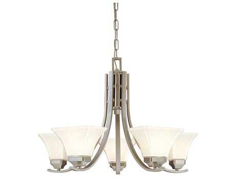 Minka Lavery Agilis 5-Light Brushed Nickel Glass Empire Chandelier