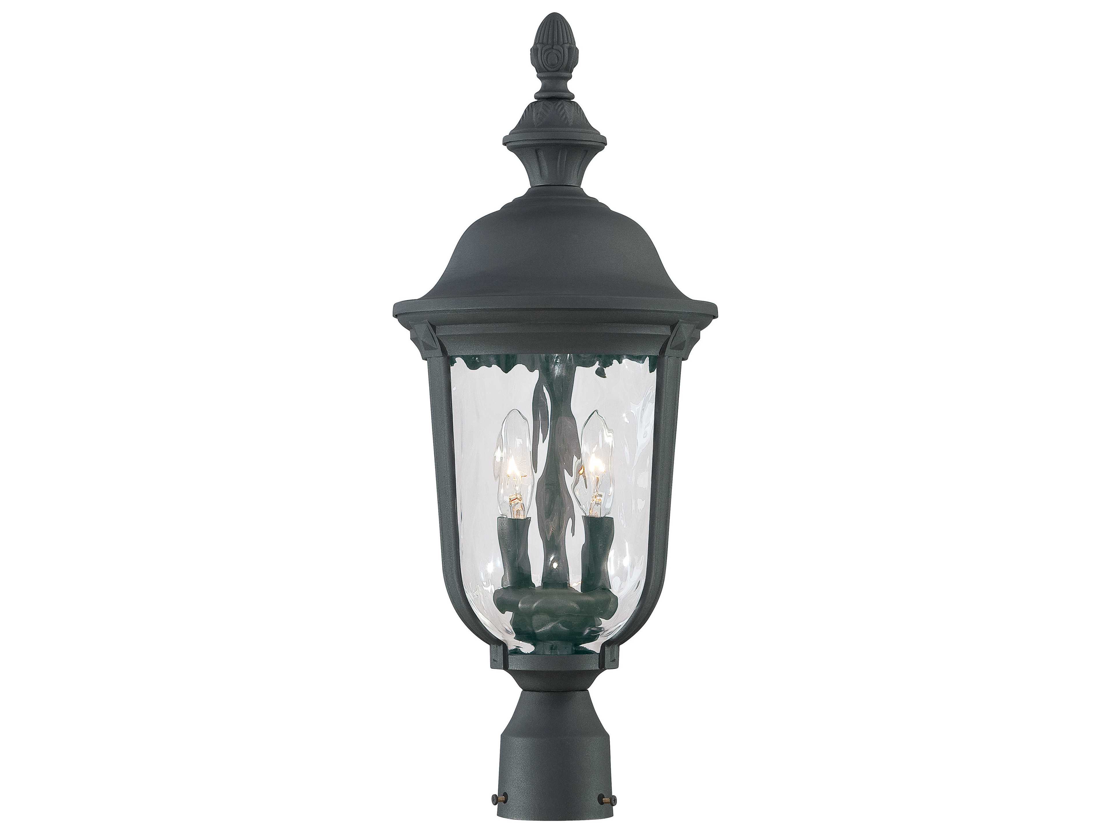 Minka Lavery Ardmore Black Glass Outdoor Post Light MGO899566
