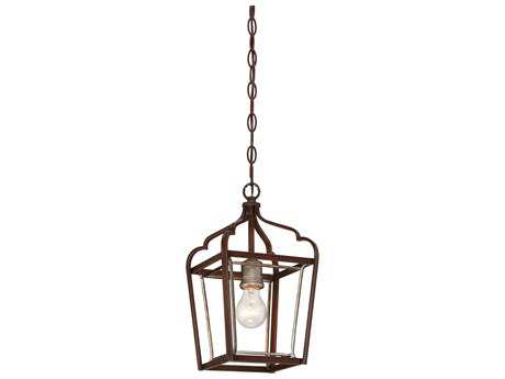Minka Lavery Astrapia 1-Light Dark Rubbed Sienna With Aged Silver Brown Mini Pendant