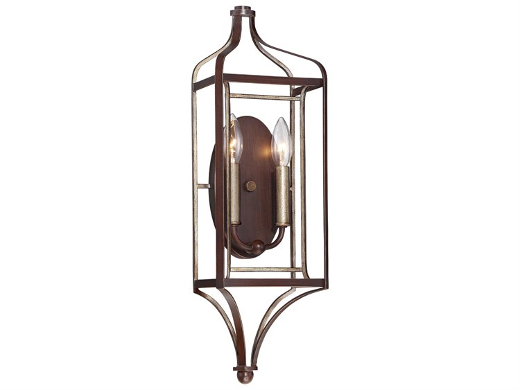 Minka Lavery Astrapia Dark Rubbed Sienna With Aged Silver Brown Wall Sconce