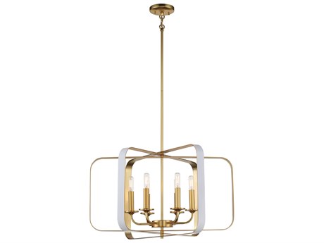 Minka Lavery Aureum 6-Light Matte White Honey Gold Pendant