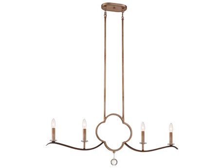 Minka Lavery Ava Libertine 4-Light Pale Gold Distressed Bronze Crystal Island Pendant