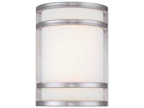 Minka Lavery Bay View Brushed Stainless Steel Glass LED Outdoor Wall Light