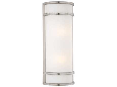 Minka Lavery Bay View Brushed Stainless Steel Glass Outdoor Wall Light