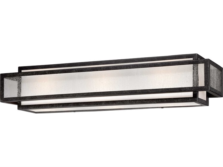 Minka Lavery Camden Square Aged Charcoal Black Glass Vanity Light