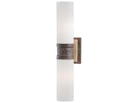 Minka Lavery Compositions Aged Patina Iron Black Glass Wall Sconce