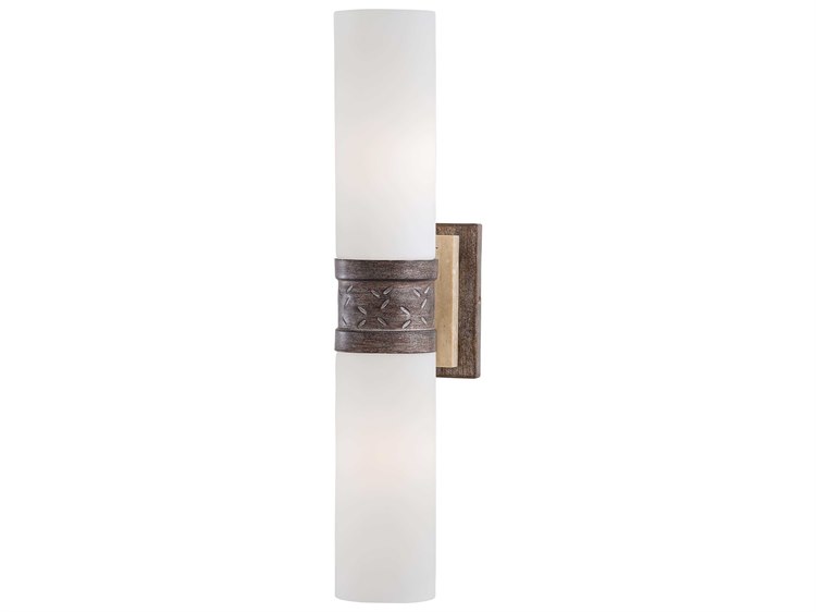Minka Lavery Compositions Aged Patina Iron Black Glass Wall Sconce