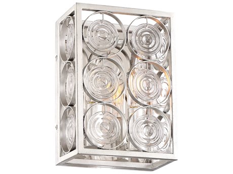Minka Lavery Culture Chic 2-Light Catalina Silver Glass Wall Sconce