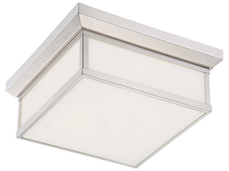 Minka Lavery Daventry Polished Nickel Glass Geometric Flush Mount