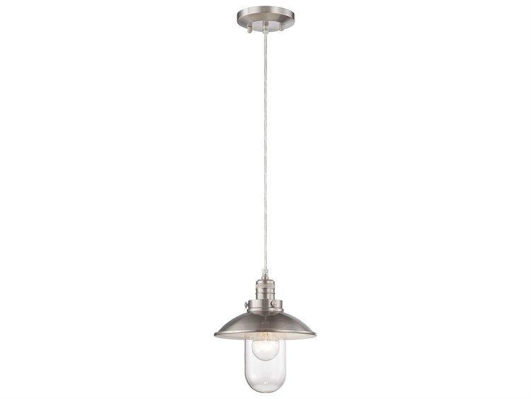 Minka Lavery Downtown Edison 1-Light Brushed Nickel Glass Lantern Mini Pendant