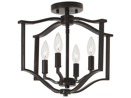 Minka Lavery Elyton 4-Light Downton Bronze Gold Semi Flush Mount
