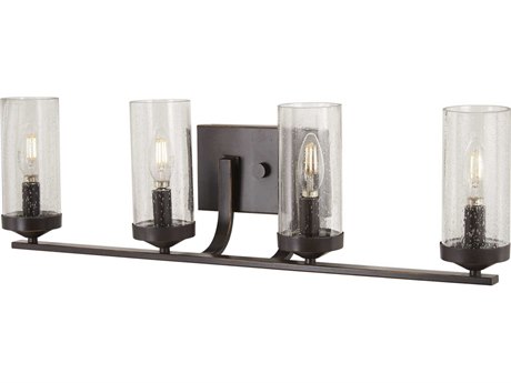 Minka Lavery Elyton 4-Light Downton Bronze Gold Highlight Glass Vanity Light