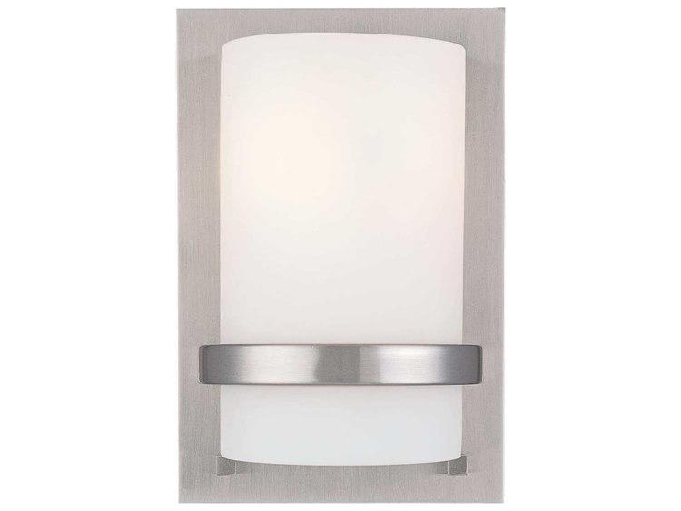 Minka Lavery Fieldale Lodge 1-Light Brushed Nickel Glass Wall Sconce