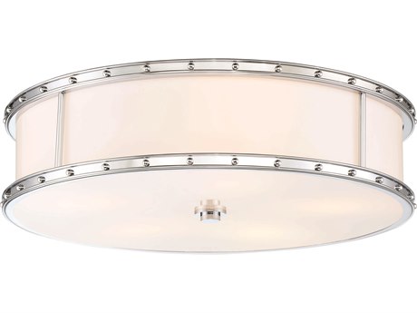 Minka Lavery 1-Light Chrome Glass LED Dome Drum Flush Mount