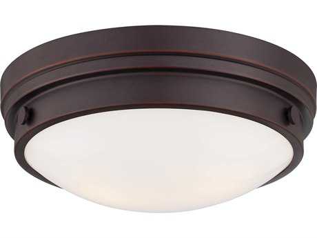 Minka Lavery 2-Light Lathan Bronze Glass Bowl Flush Mount