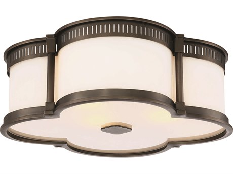 Minka Lavery 1-Light Bronze Glass LED Drum Flush Mount