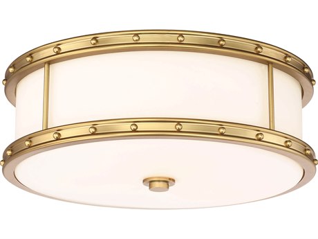 Minka Lavery 1-Light Liberty Gold Glass LED Dome Drum Flush Mount