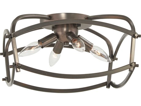 Minka Lavery Jupiters Canopy 4-Light Harvard Court Bronze Geometric Flush Mount