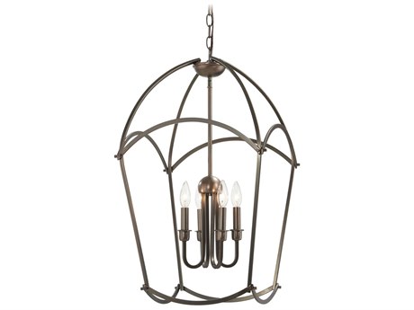 Minka Lavery Jupiters Canopy 4-Light Harvard Court Bronze Candelabra Geometric Chandelier