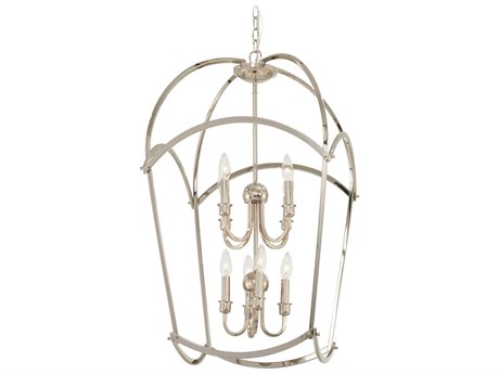 Minka Lavery Jupiters Canopy 8-Light Polished Nickel Candelabra Geometric Chandelier