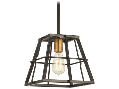 Minka Lavery Keeley Calle 1-Light Painted Bronze Natural Brush Geometric Mini Pendant