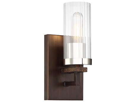 Minka Lavery Maddox Roe 1-Light Iron Ore Gold Dust Highlight Brown Glass Wall Sconce