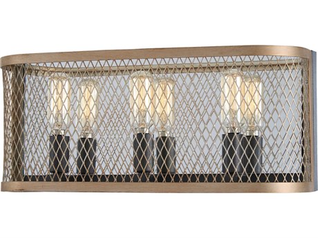 Minka Lavery Marsden Commons 3-Light Smoked Iron Aged Gold Black Vanity Light