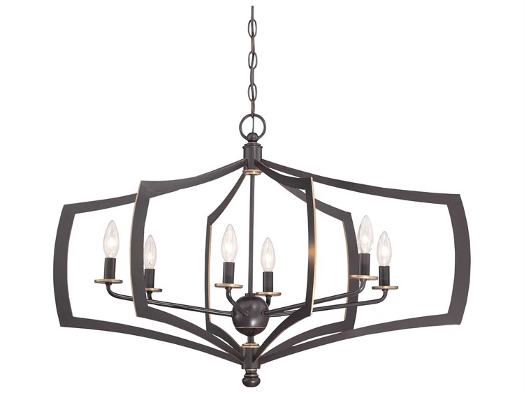 Minka Lavery Middletown 6-Light Downton Bronze Gold Candelabra Chandelier