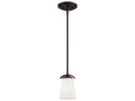 Minka Lavery 1-Light Vintage Bronze Glass Mini Pendant
