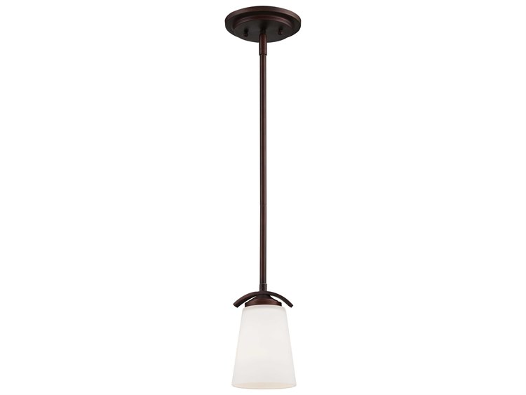 Minka Lavery 1-Light Vintage Bronze Glass Mini Pendant