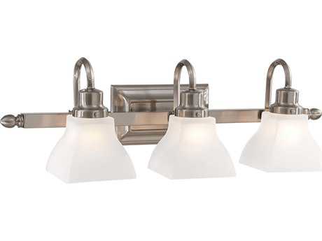 Minka Lavery Mission Ridge 25" Wide 3-Light Brushed Nickel Glass Vanity Light